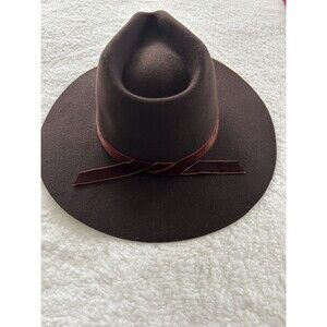 Anthropologie Wyeth? Rancher Hat Women Wool Chocolate Preppy Classic Sz OS New